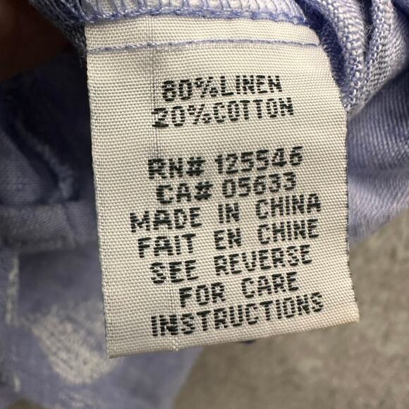 Habitat Clothes to Live In XS Linen Blend Blue Blouse Floral Button Up Coastal - Picture 10 of 10